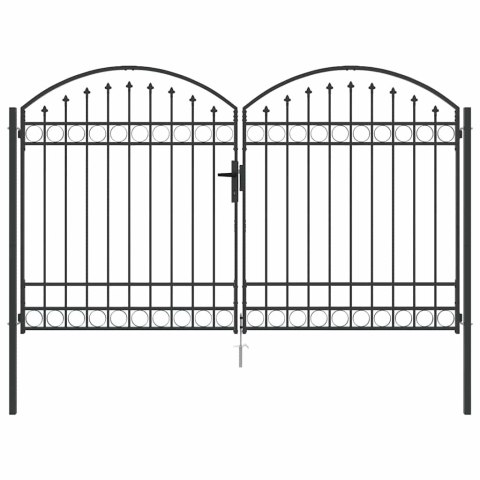 Brama ogrodzeniowa Z blokadą Szary 301 x 224.5 cm Stal