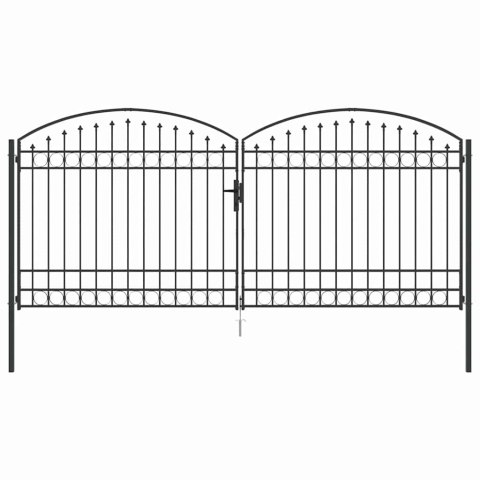 Brama ogrodzeniowa Z blokadą Szary 301 x 224.5 cm Stal