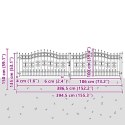 Bramka ogrodzeniowa z ostrym szczytem Szary 404 x 100 cm Stal