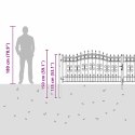Bramka ogrodzeniowa z ostrym szczytem Szary 404 x 100 cm Stal