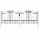 Bramka ogrodzeniowa z ostrym szczytem Szary 404 x 150 cm Stal