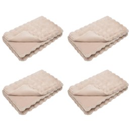 Koc z futra sztucznego królika 4 pcs Beżowy 220 x 240 cm