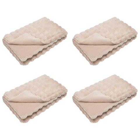 Koc z futra sztucznego królika 4 pcs Beżowy 240 x 270 cm
