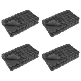 Koc z futra sztucznego królika 4 pcs Ciemnoszary 240 x 270 cm