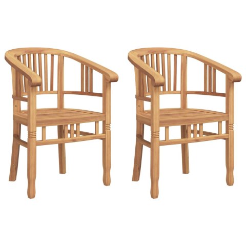 Krzesło 2 pcs Brązowy 63 x 58 x 89 cm Lite drewno teakowe