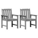 Krzesło jadalne ogrodowe 2 pcs Jasnoszary 65,5 x 59 x 88 cm
