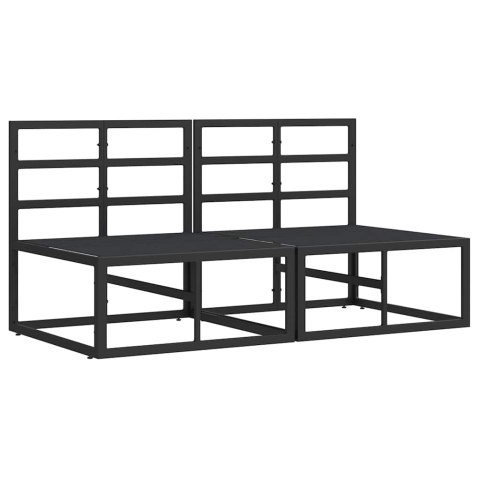 Meble Ogrodowe z poduszką 2 pcs Czarny 70 x 71,5 x 71 cm Metal