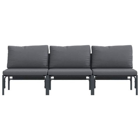 Meble Ogrodowe z poduszką 3 pcs Antracyt 80 x 80 x 71 cm Stal