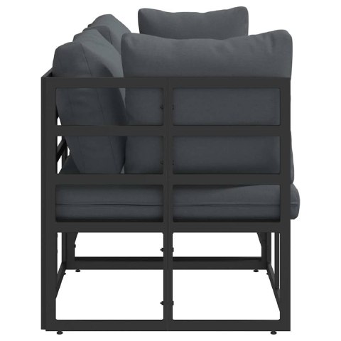 Meble Ogrodowe z poduszką z poduszką 3 pcs Czarny Metal