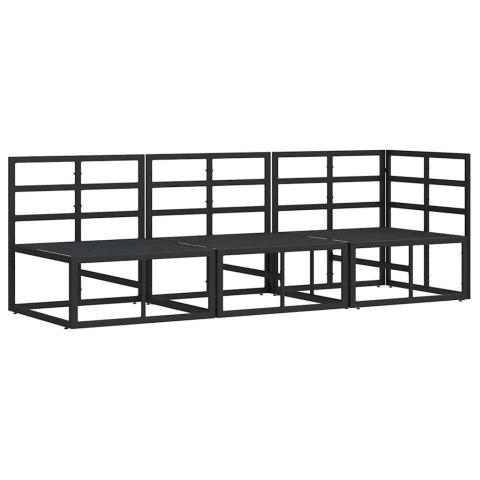 Meble Ogrodowe z poduszką z poduszką 3 pcs Czarny Metal