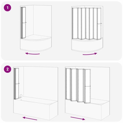 Parawan prysznicowy Inny Czarny 168 x 140 cm Aluminium