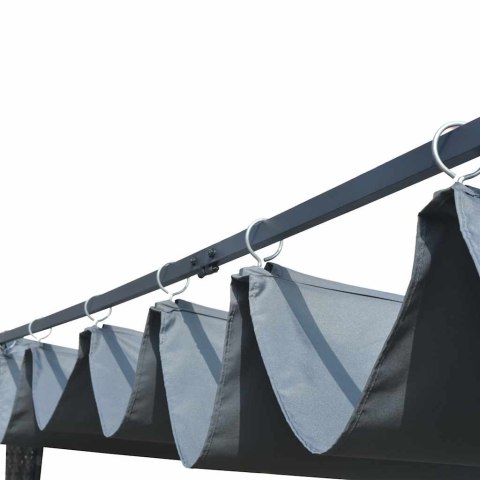 Altana z dachem, polirattan, 300x300x220cm, szary i antracytowy