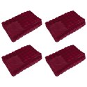 Koc z futra sztucznego królika 4 pcs Bordeaux Czerwony