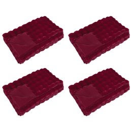 Koc z futra sztucznego królika 4 pcs Bordeaux Czerwony