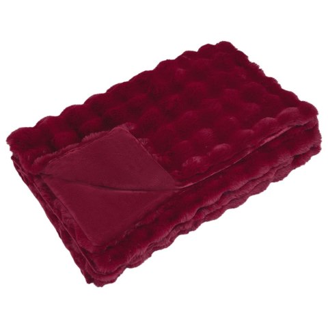 Koc z futra sztucznego królika 4 pcs Bordeaux Czerwony
