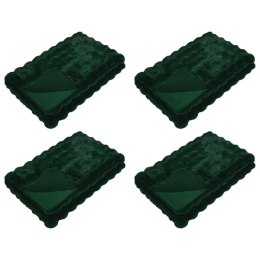 Koc z futra sztucznego królika 4 pcs Ciemna zieleń 240 x 270 cm