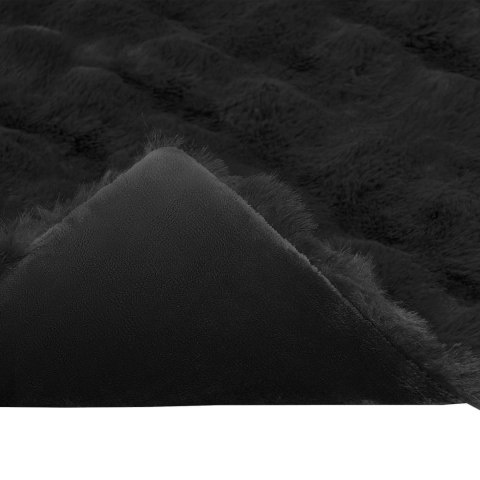 Koc z futra sztucznego królika 4 pcs Czarny 240 x 270 cm