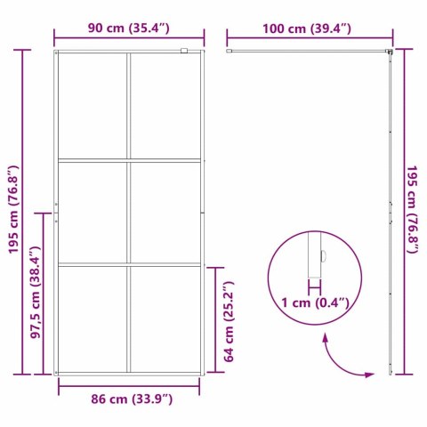Ściana prysznicowa typu walk-in Czarny 90 x 195 cm