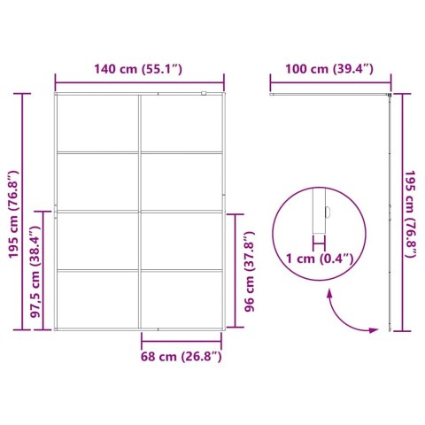 Ściana prysznicowa typu walk-in złoty 140 x 195 cm