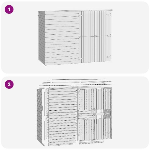 Szopa na narzędzia, 232x110x170 cm, impregnowane drewno sosnowe
