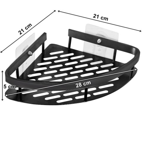 Półka łazienkowa narożna 2szt - czarna