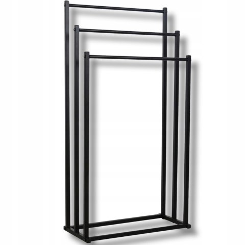 Stojak na ręczniki 3 szczeble - czarny - M