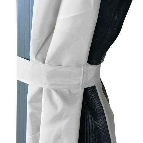 Altana ogrodowa z zasłonami, 400 x 300 cm, kremowa, aluminium