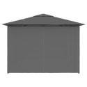 Namiot ogrodowy z zasłonami, 4 x 3 m, antracytowy