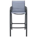 Ogrodowe krzesła barowe, 4 szt., szare, tworzywo textilene