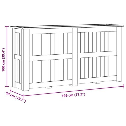Podniesiona donica, 196x50x100 cm, impregnowane drewno sosnowe