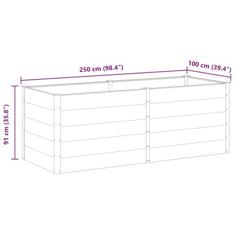 Podwyższona donica ogrodowa, 250 x 100 x 91 cm, WPC, szara