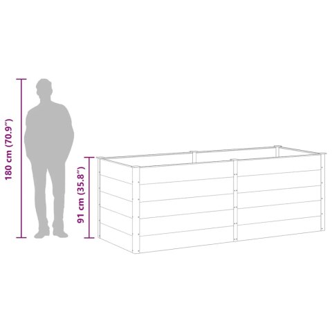 Podwyższona donica ogrodowa, 250 x 100 x 91 cm, WPC, szara