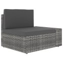 Sofa modułowa 3-osobowa, rattan PE, szara