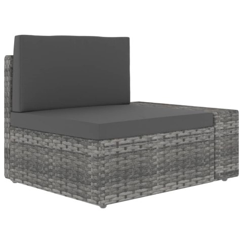 Sofa modułowa 3-osobowa, rattan PE, szara