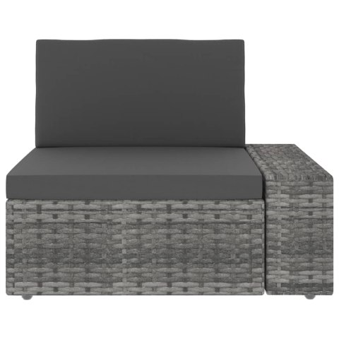 Sofa modułowa 3-osobowa, rattan PE, szara