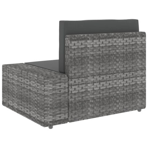 Sofa modułowa 3-osobowa, rattan PE, szara