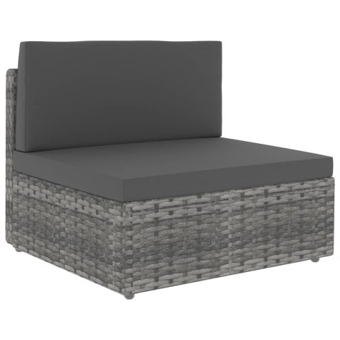 Sofa modułowa 3-osobowa, rattan PE, szara