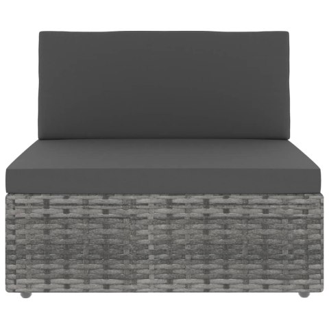 Sofa modułowa 3-osobowa, rattan PE, szara