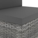 Sofa modułowa 3-osobowa, rattan PE, szara
