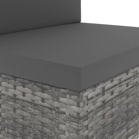 Sofa modułowa 3-osobowa, rattan PE, szara