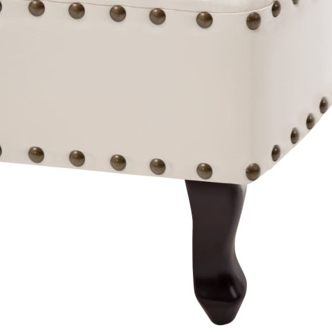 Szezlong, kremowa biel, sztuczna skóra