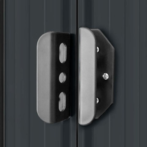 Szopa ogrodowa, antracytowa, stalowa, 257 x 205 x 178 cm