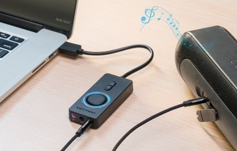 Zewnętrzna karta dźwiękowa z regulacją głośności Vention 1m USB 2.0