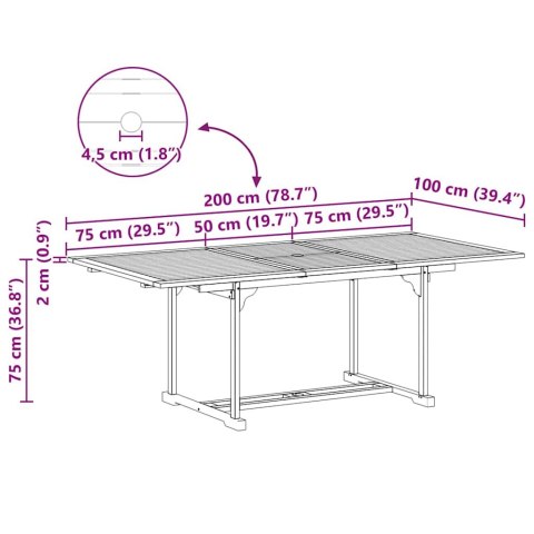 Zestaw do jadalni w ogrodzie 7 pcs Brązowy Lite drewno teakowe