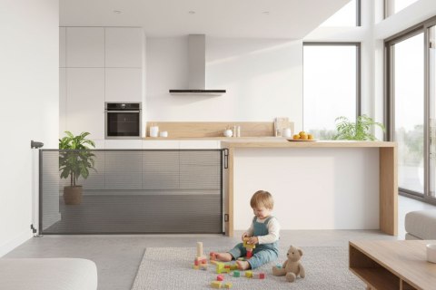 Bramka barierka roleta 160 cm ochronna zabezpieczająca na schody i drzwi szara ECOTOYS