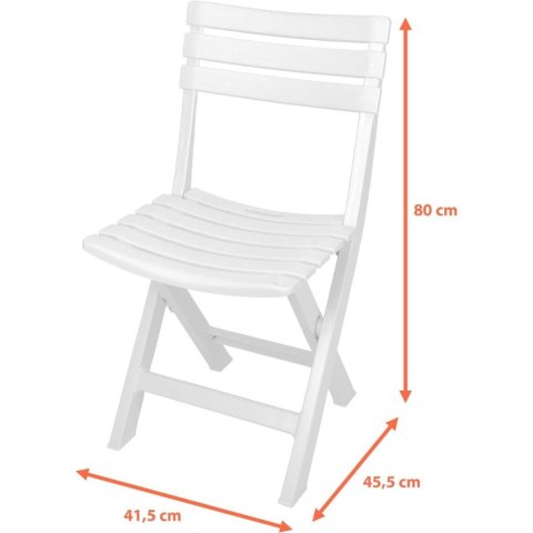 ZESTAW 4 KRZESEŁ CATERINGOWYCH SKŁADANYCH PLASTIKOWYCH KOMODO BIAŁY