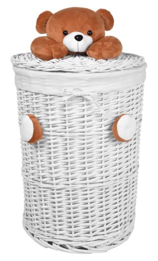 Kosz wiklinowy MIŚ 42x58 cm cm - 75L - biały