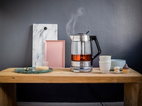 SEVERIN CZAJNIK ELEKTR. SZKŁO-STAL, REGULACJA TEMP. W PODST. AUTO. PROGRAMY, SITKO DO HERBATY, 1,7 L, MOC 3000W WK3480