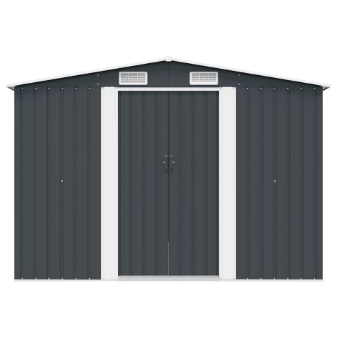 Szopa ogrodowa, 257 x 298 x 178 cm, metal, antracytowa