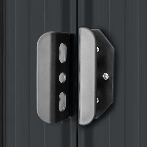 Szopa ogrodowa, 257 x 298 x 178 cm, metal, antracytowa